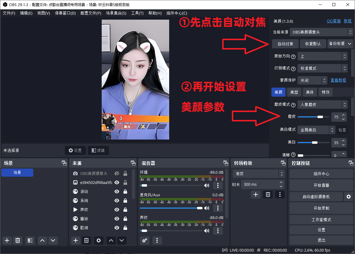 OBS使用教程：如何下载OBS美颜摄像头插件？如何安装？如何使用？